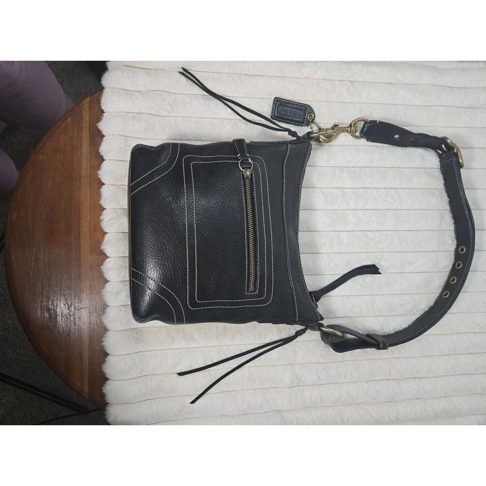 Rare Vintage Coach Heritage Web Leather Sling Bag-Black